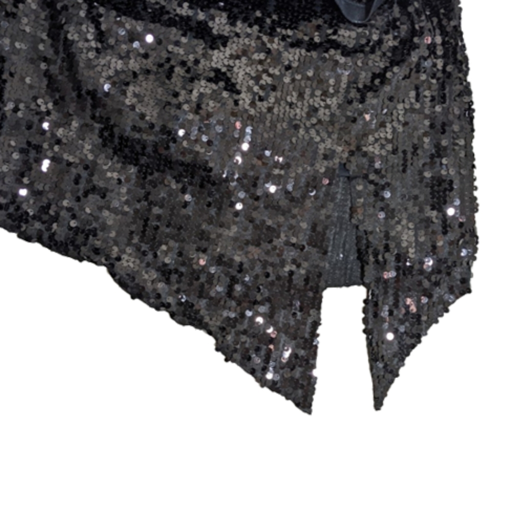 BALERA Black Sequin Cross Front Performance Mini Dress - Picture 6 of 7